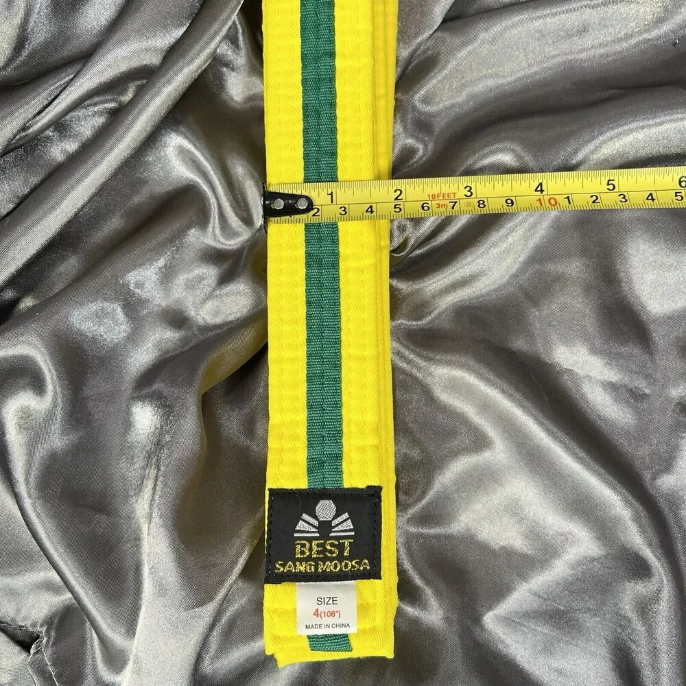 Best Sang Moosa Tae Kwon Do Martial Arts Belt Size 4 Yellow Green‎ Stripe Belt